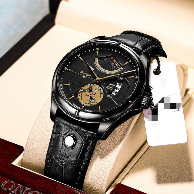 Men's Waterproof Calendar Thin Quartz Watch