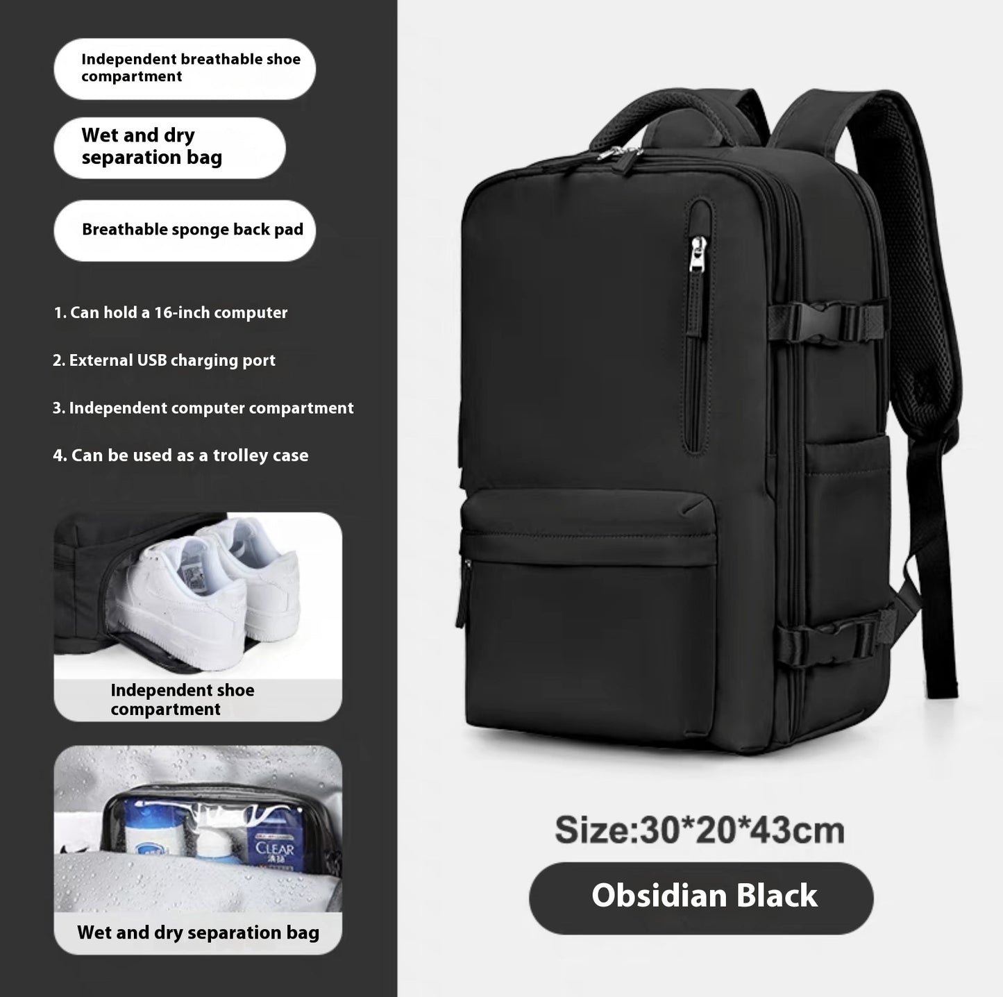 Breathable And Waterproof Large Capacity Travel Backpack