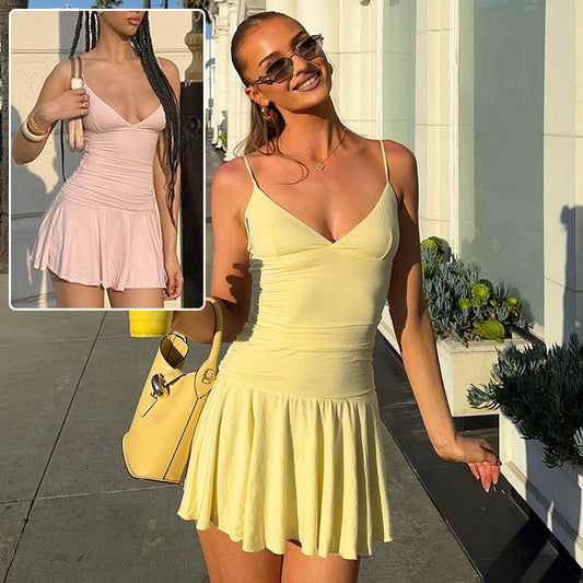 Sexy V-neck Suspender Dress  For Women