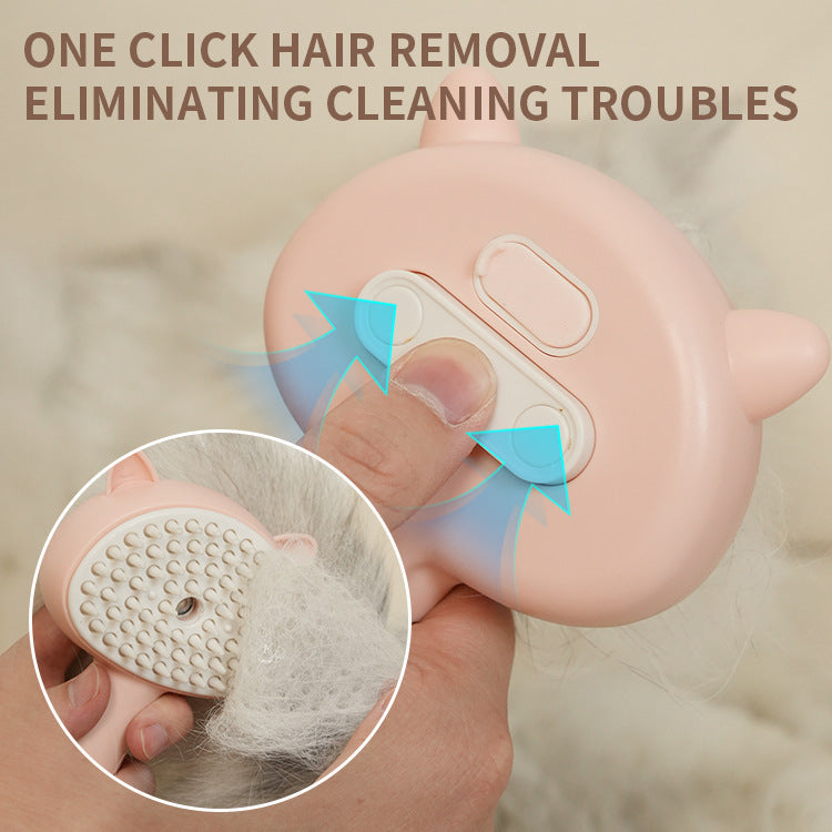 Mist-Enhanced Self-Cleaning Grooming Brush for Cats & Dogs
