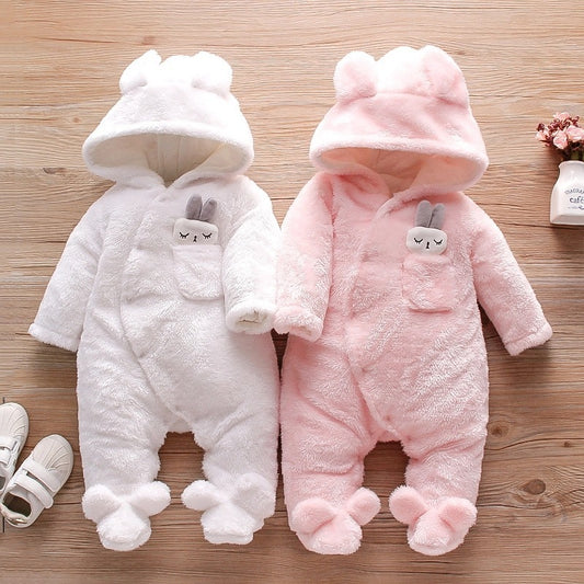Solid Color Cartoon Baby One-piece