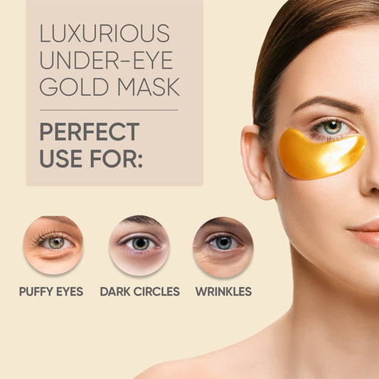 24K Gold Eye Mask Patch For Eye Bag Removal, Wrinkle Lifting And Tightening
