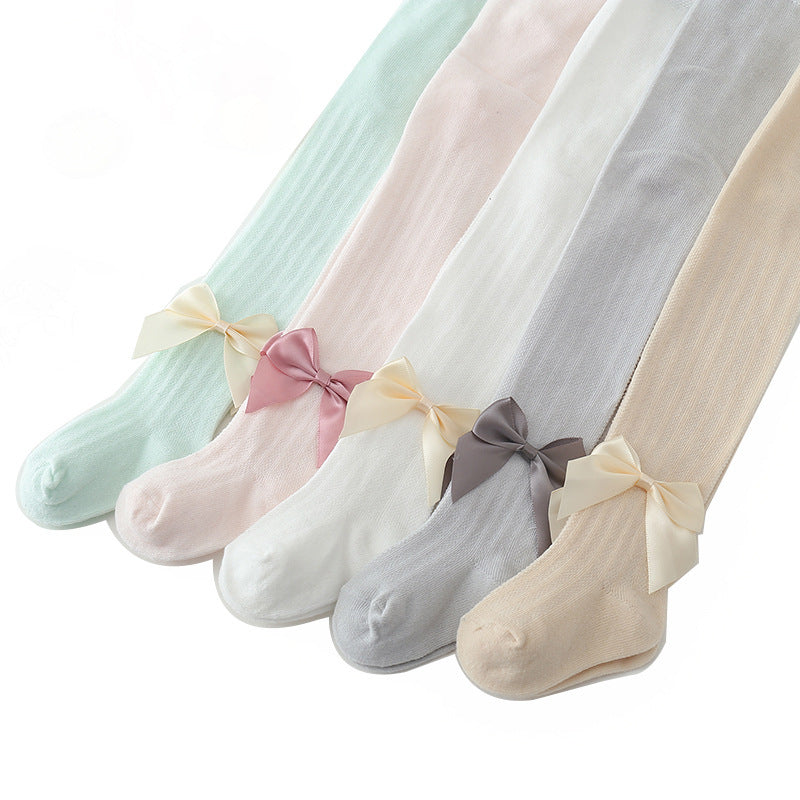 Children's Pantyhose Big Bow Mesh