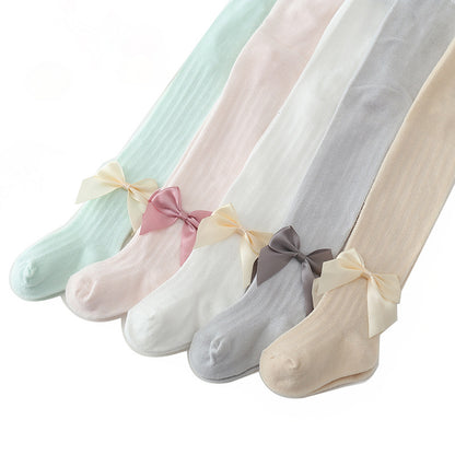 Children's Pantyhose Big Bow Mesh