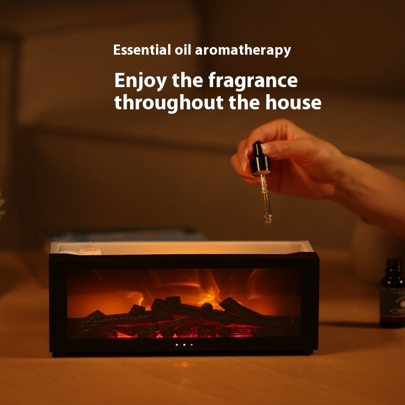 3D Flame Effect Essential Oil Humidifier with Colorful LED Light & Large Mist Output