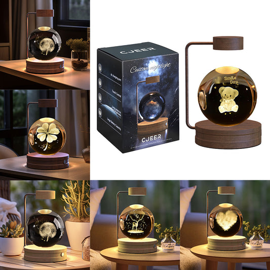 Crystal Ball Cosmic Dinosaur USB-Powered Warm Bedside Night Light