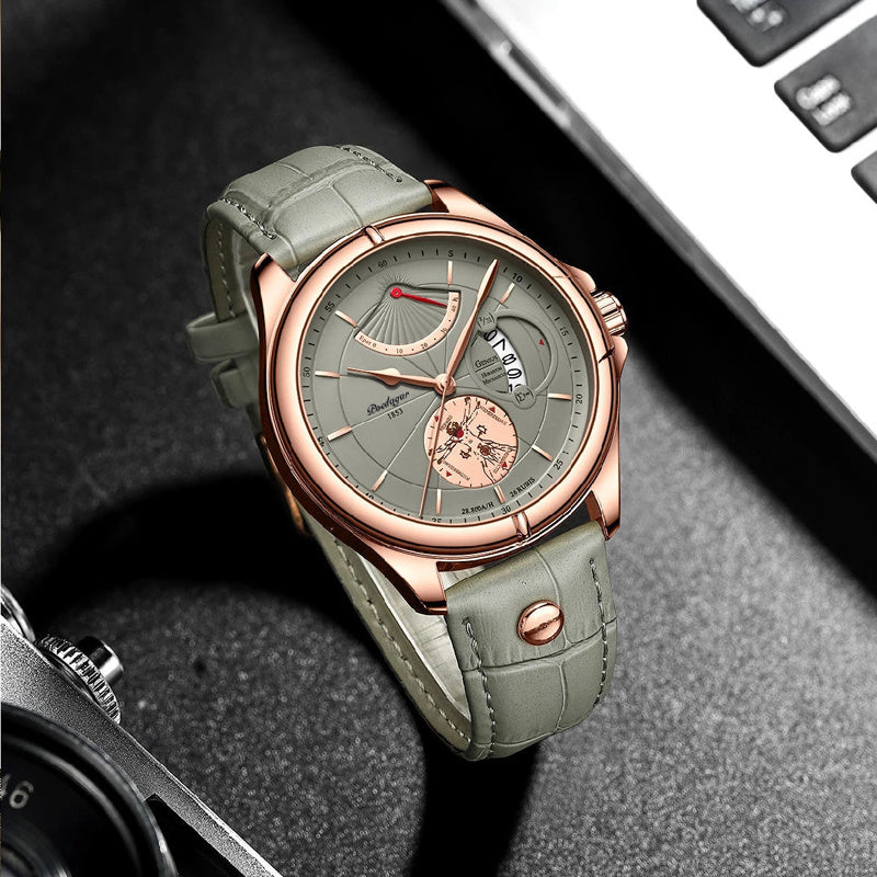 Men's Waterproof Calendar Thin Quartz Watch