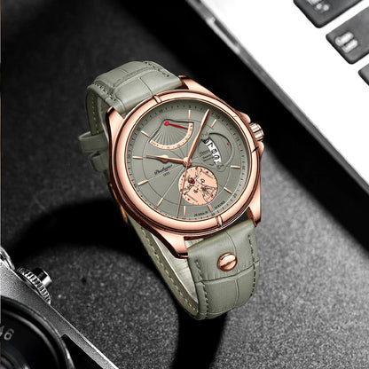 Men's Waterproof Calendar Thin Quartz Watch