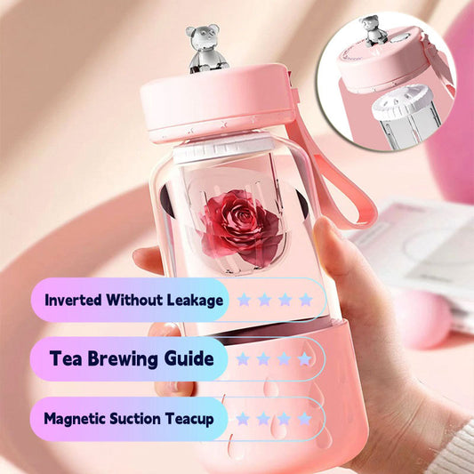 Magnetic Tea-Water Separation Glass Infuser Tumbler