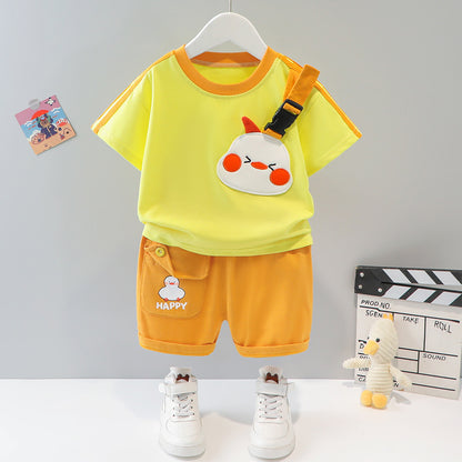 Children's Short-sleeved Cartoon Animal Two-piece Set