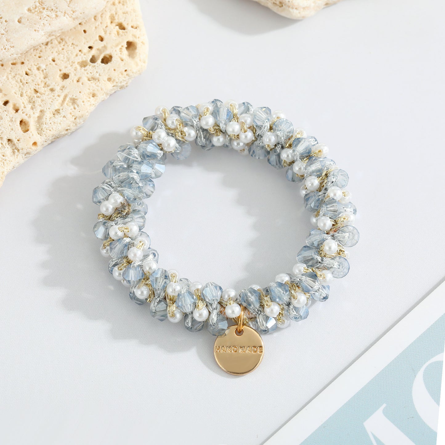 Multicolor Crystal Pearl Hair Ring