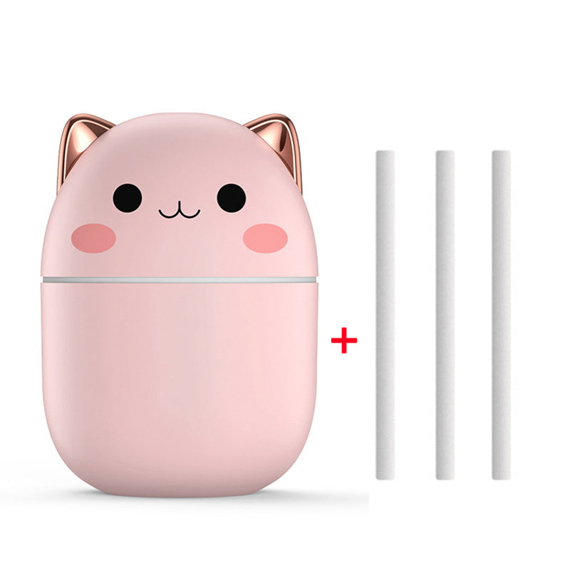 Cute Cat Ultra-Silent USB Cool Mist Humidifier & Aromatherapy Air Purifier