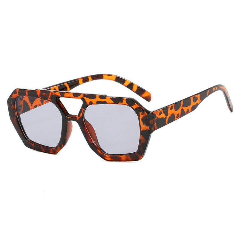Ins Big Frame Leopard Beach Vacation Glasses