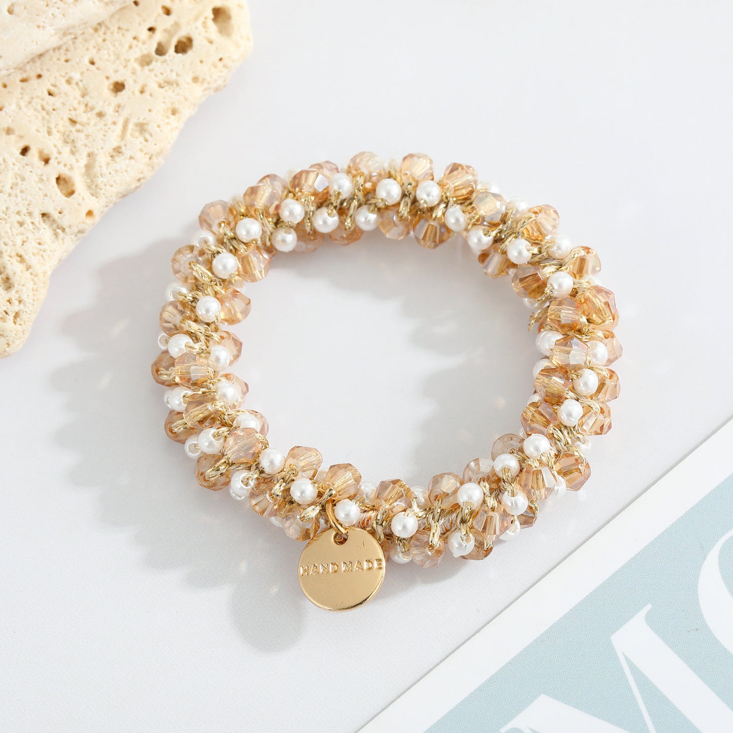 Multicolor Crystal Pearl Hair Ring